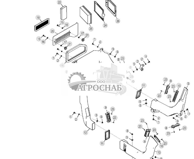Воздуховоды обогревателя и системы кондиционирования воздуха кабины, ЭГ управление ( - 269401) - ST2571 288.jpg
